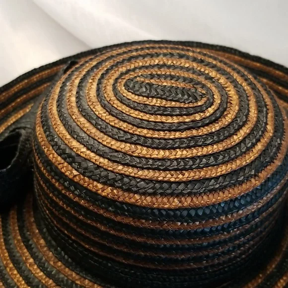 Straw Hat, Black and Brown, Like New, OS, $29 - Picture 6 of 9